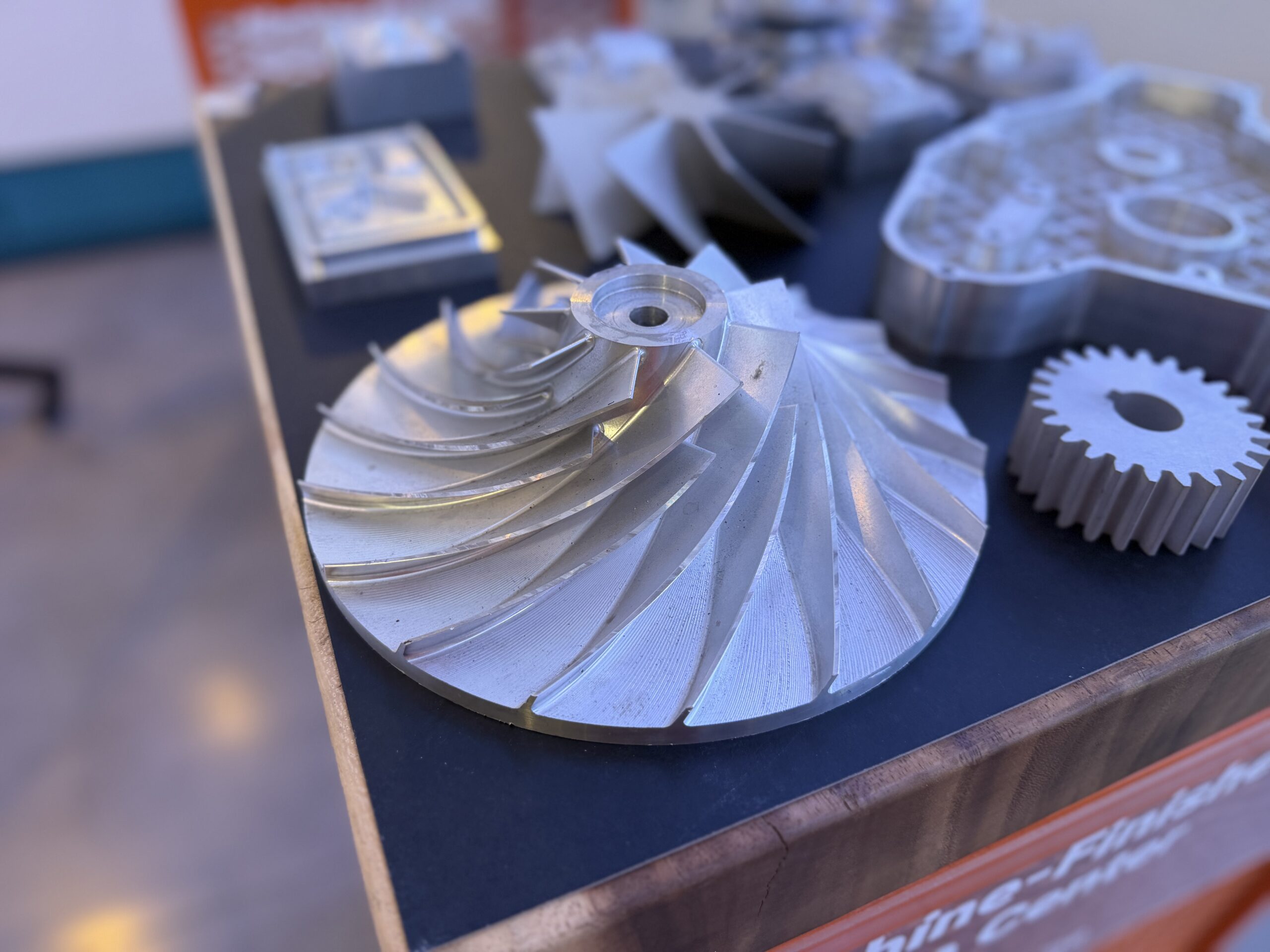 Sample impeller and gear parts as an example of 5 axis machining